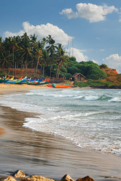 istock Beautiful black beach in Varkala, Kerala, India 843720834