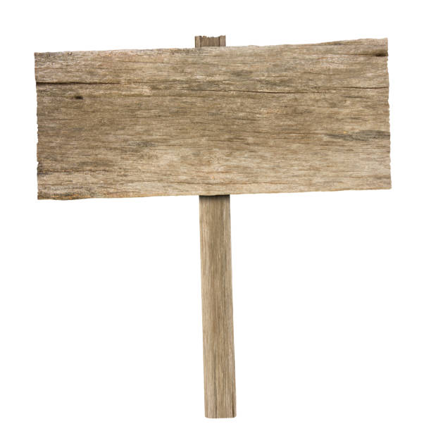 istock Wooden sign isolated on white background with clipping path 843721260