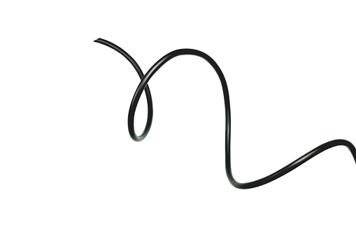 alambre negro aislado en una abstracción de fondo blanco. photo