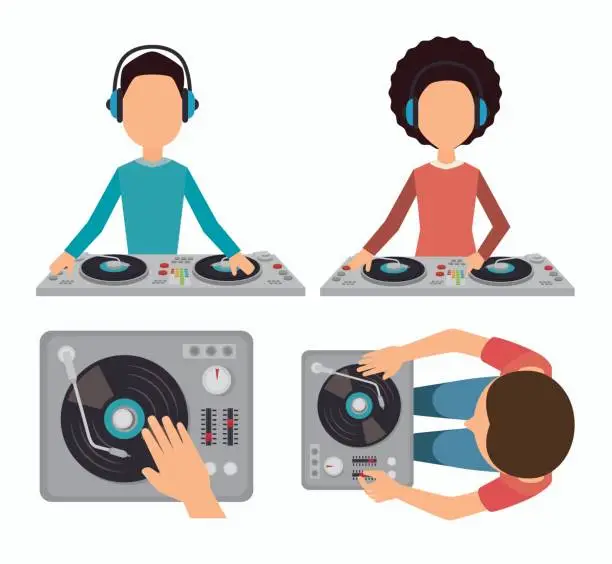 Vector illustration of Music dj party theme