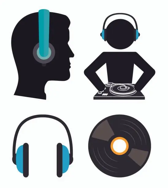 Vector illustration of Music dj party theme