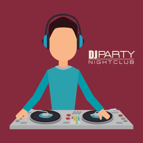Vector illustration of Music dj party theme