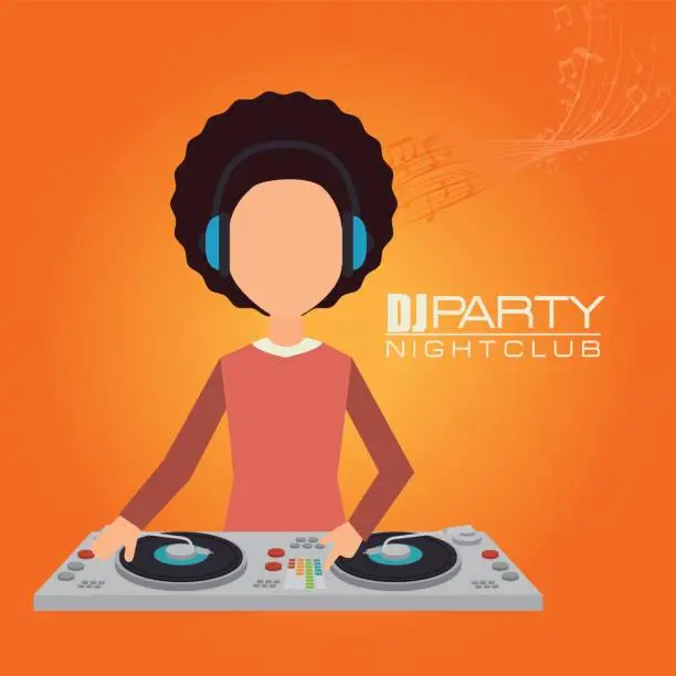 Vector illustration of Music dj party theme