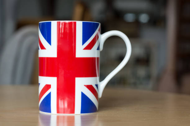 istock A Great Britain flag on a mug close up with blurry background 843735550
