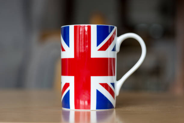istock A Great Britain flag on a mug close up with blurry background 843735552