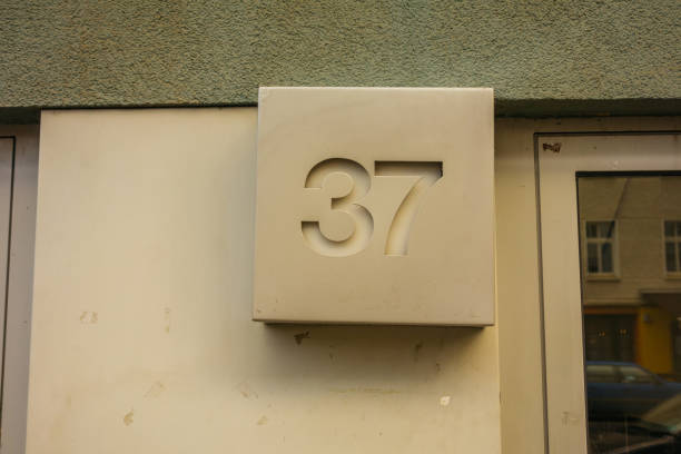 istock number 37 as steel door sign 843737038