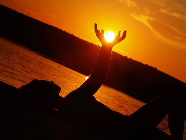 Girl in sunset