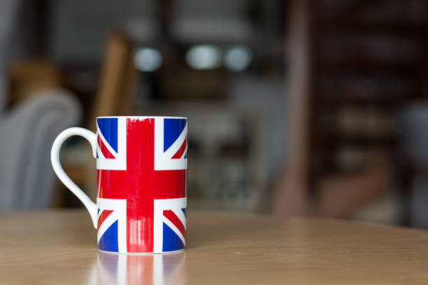 istock A Great Britain flag on a mug close up with blurry background 843737386