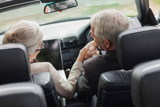 istock Business people shaking hands in classy convertible 843738722