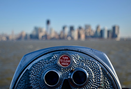 Binoculars without focus of the city of New York