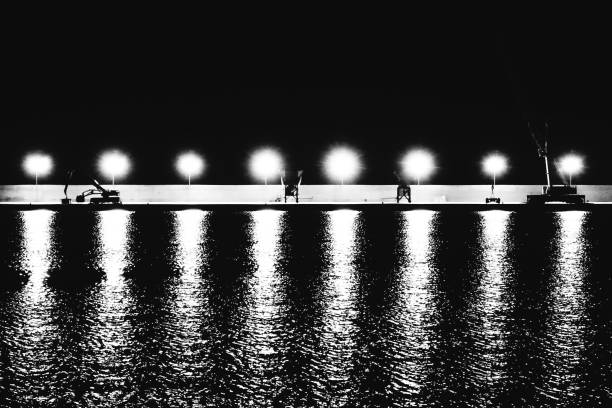 A port of south of Italy during the night