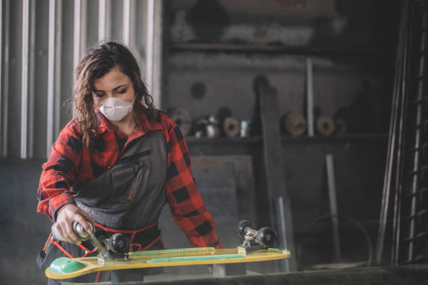 istock Repairing skateboard in garage 843747678