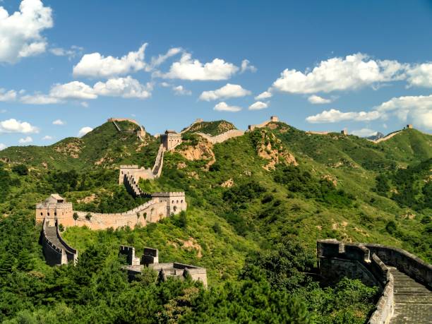 istock Great Wall of China winding its way along the mountains 843751826