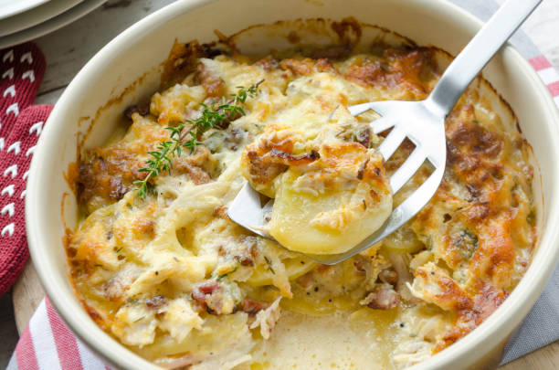 istock Creamy chicken and potato casserole 843752678