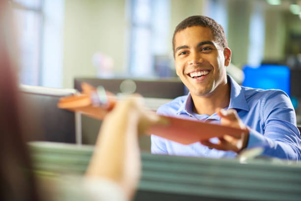 male office intern stock photo