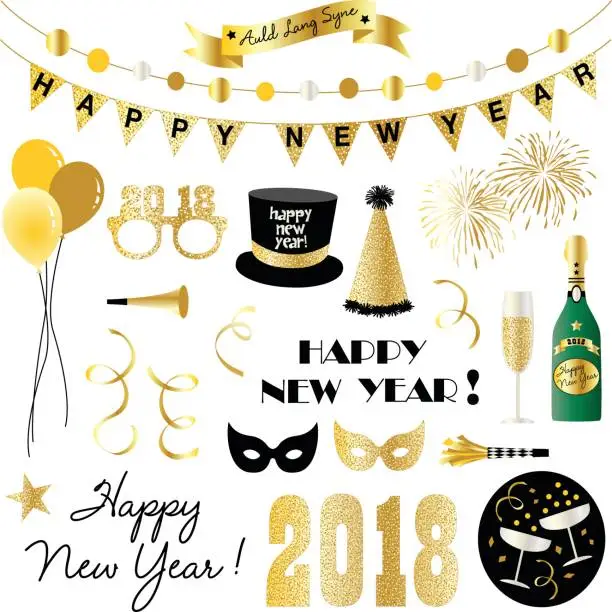 Vector illustration of new years eve clipart