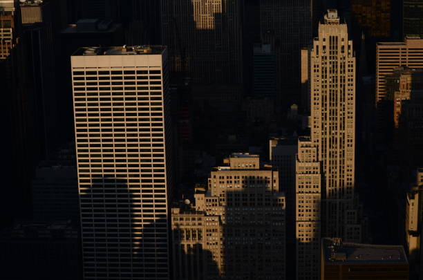 Shadows of New York Skyscrapers from the Empire State Building