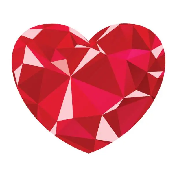 Vector illustration of diamond heart icon