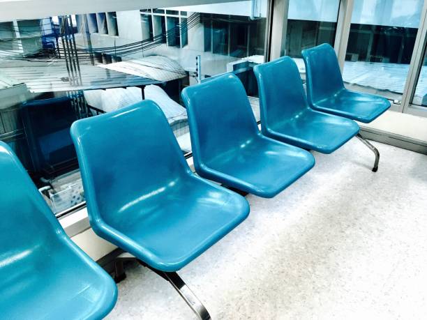 istock Row of Empty Chairs in Waiting Room 843768572
