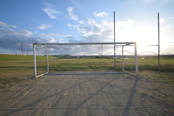 istock Soccer goal of the riverbed 843772194