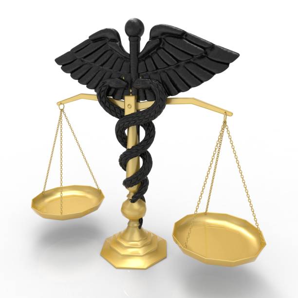 istock Conceptual idea of justice in medicine 3d rendering 843772220