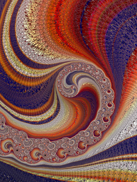 istock Multi-colored high resolution textured fractal background that reminds of a spiral design from the 60’s. 843774446