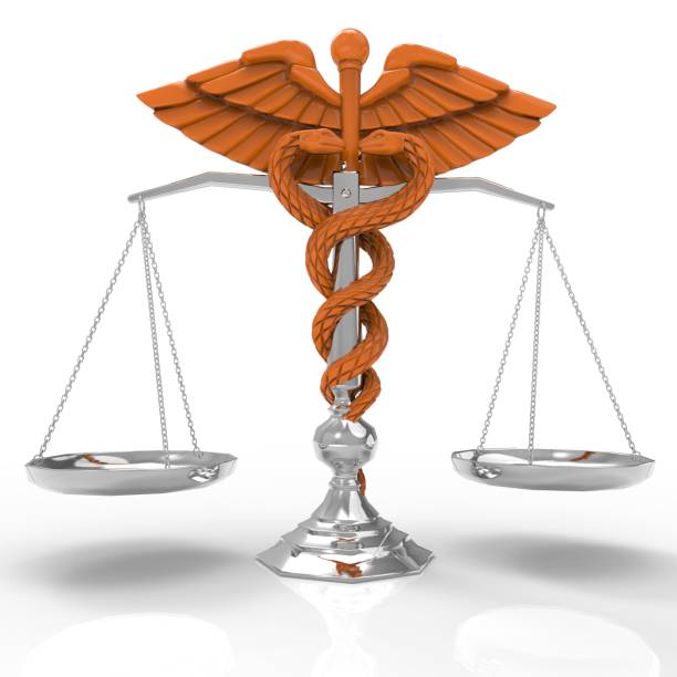 istock Conceptual idea of justice in medicine 3d rendering 843774538
