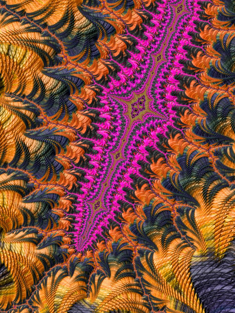 istock High resolution orange, pink, purple and gray abstract fractal background. 843774776