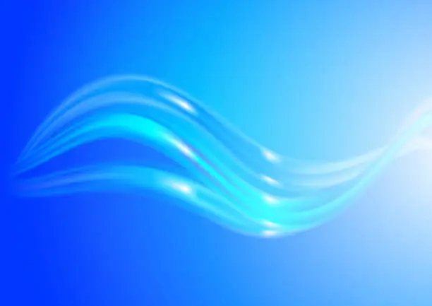 Vector illustration of Abstract blurred blue flow background