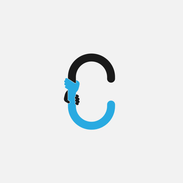 C - alphabet icon abstract and hands icon design.Business offer,partnership,hope,support or help concept. C - alphabet icon abstract and hands icon design.Business offer,partnership,hope,support or help concept.Vector illustration succor stock illustrations