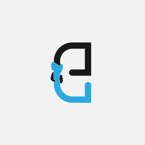 E - alphabet icon abstract and hands icon design.Business offer,partnership,hope,support or help concept. E - alphabet icon abstract and hands icon design.Business offer,partnership,hope,support or help concept.Vector illustration succor stock illustrations