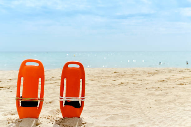 istock rescue buoys on a quiet beach 843781594