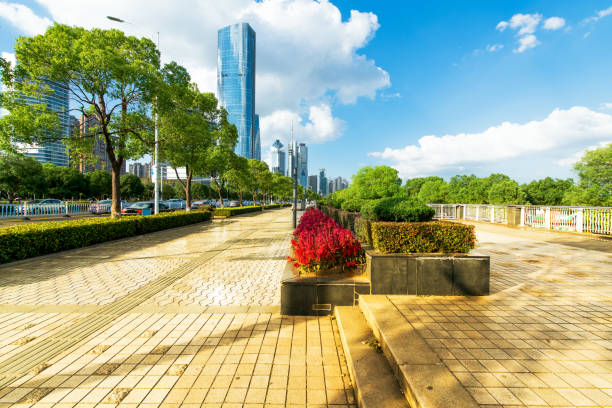 istock empty asphalt road and modern buildings in nanchang 843781680