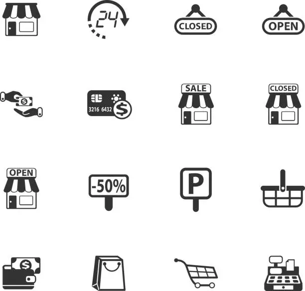 Vector illustration of shop icon set