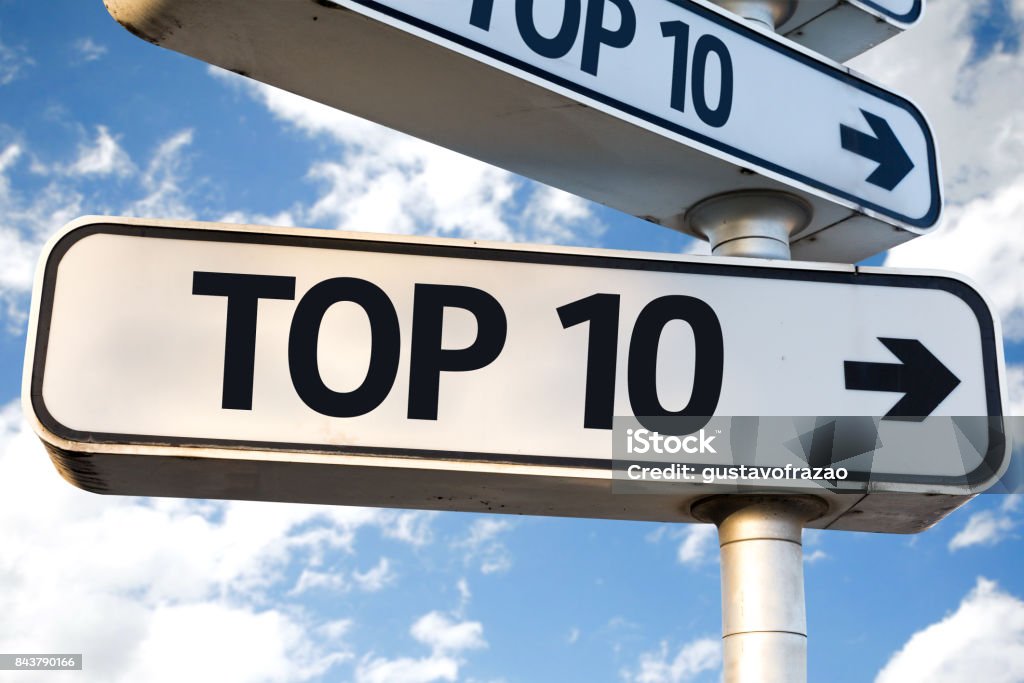 Top 10 Top 10 sign Top Ten List Stock Photo