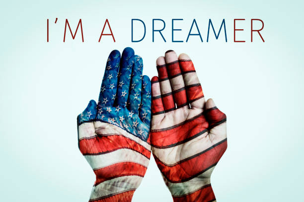istock text I am a dreamer and American flag 843790376