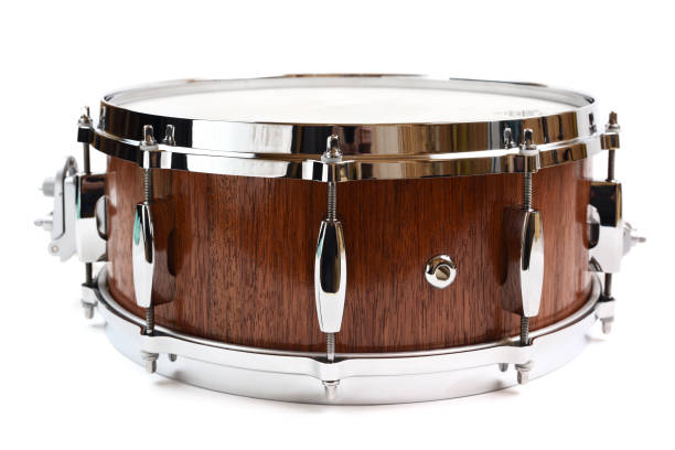 istock Snare drum made with merbau wood isolated 843796686