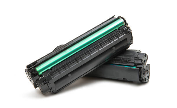 Cartridge for laser printer isolated stock photo