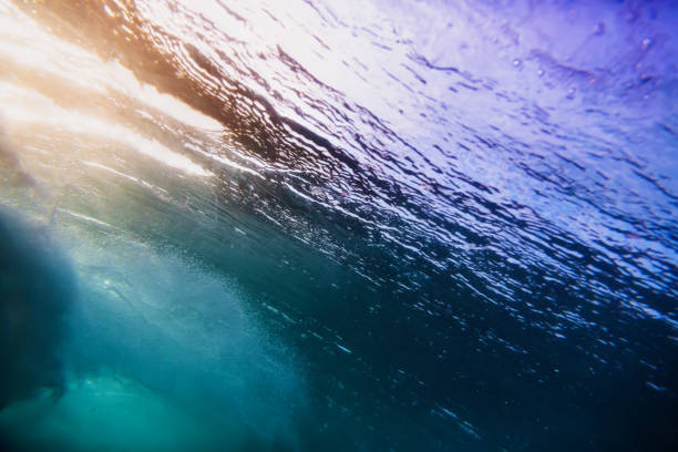 istock Sunrise Wave underwater. Tropical ocean in underwater 843803650