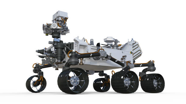 Mars Rover, robotic autonomous vehicle isolated on white background, 3D render Mars Rover, robotic autonomous vehicle isolated on white background, 3D  rendering unmanned spacecraft stock pictures, royalty-free photos & images