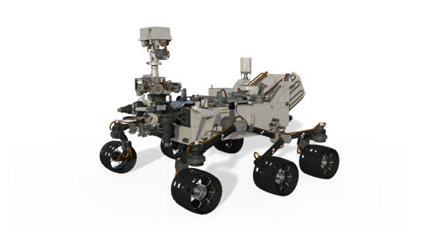 istock Mars Rover, Space Vehicle isolated on white background, 3D render 843813116