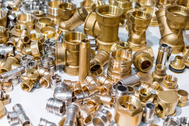 istock Scattering of various brass sanitary products 843814130