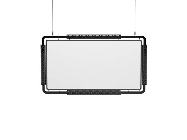 istock Hanging billboard. Isolated on white background. 3D rendering illustration. 843827074