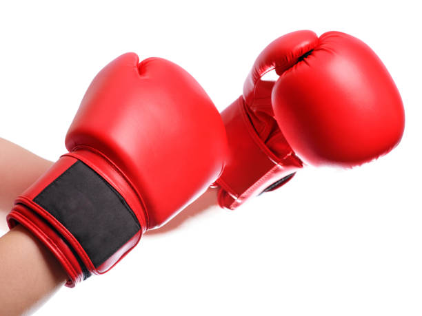 istock isolated hands in red boxing gloves on white background 843837052