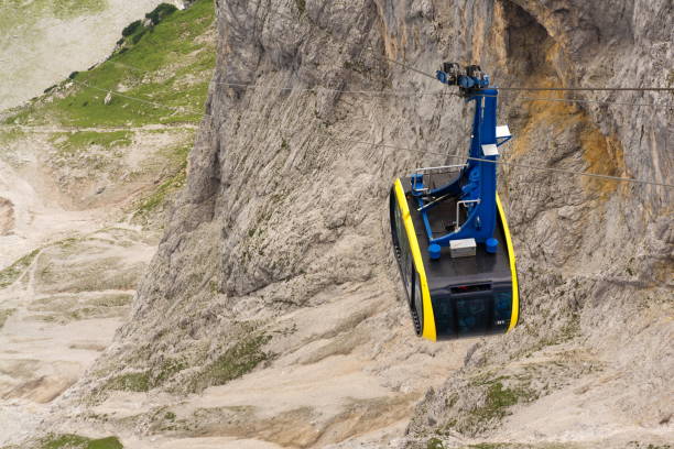 istock Cable car Gondola traveling to Dachstein mountain summit 843839434