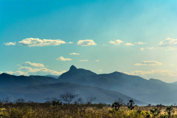 Mountain range landscape on sunny day in Brazil