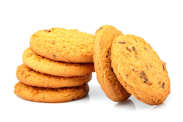 istock Appetizing oatmeal cookies with chocolate chips isolated 843853006