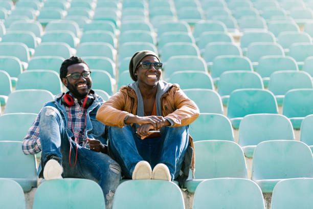 istock Two black race friends having fun. 843860640