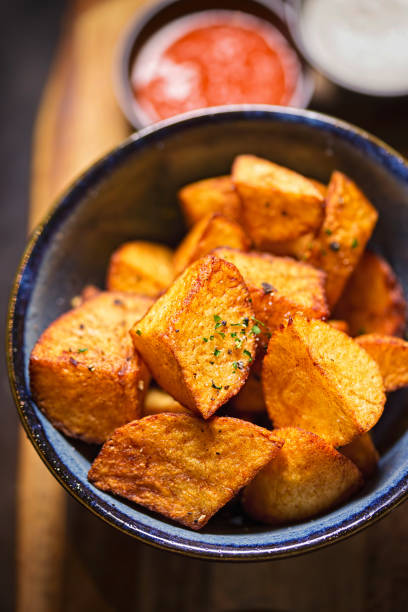 istock Patatas braves with tomato sauce & garlic dip 843866578
