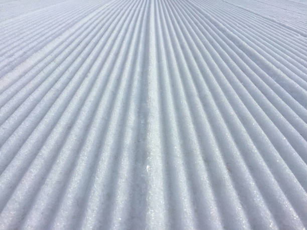 Snow Grooves Snow graded early in the morning ready for the skiers deer valley resort stock pictures, royalty-free photos & images